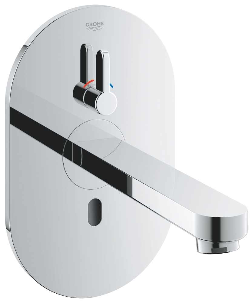 miscelatore elettronico per lavabo a infrarossi con dispositivo di miscelazione e limitatore di temperatura regolabile