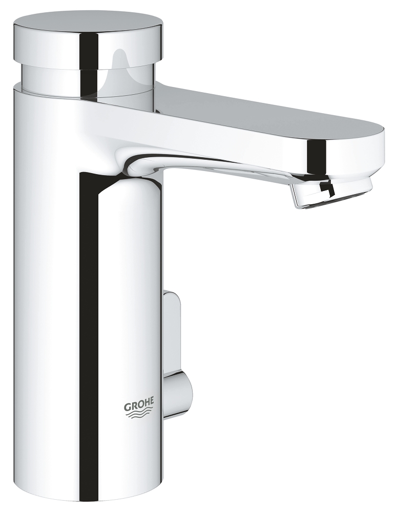 miscelatore lavabo a chiusura automatica con dispositivo di miscelazione e limitatore di temperatura regolabile