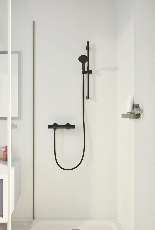 set asta doccia - doccetta 2 getti - 110 mm - asta 600 mm
