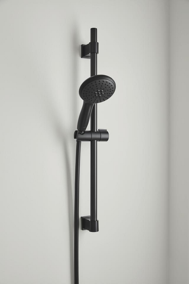 set asta doccia - doccetta 2 getti - 110 mm - asta 600 mm