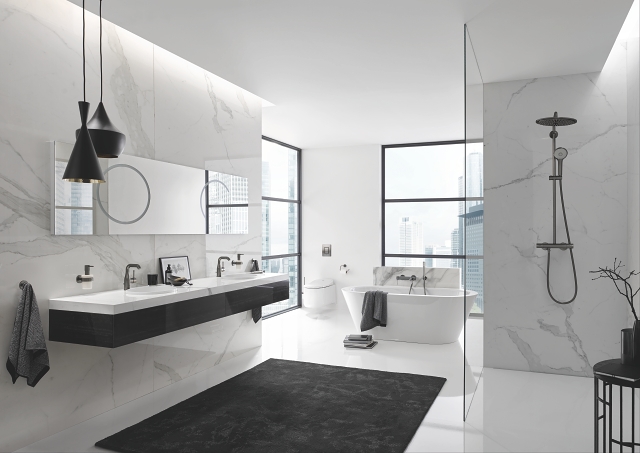 sistema doccia con termostato - soffione 310 mm - getto rain
