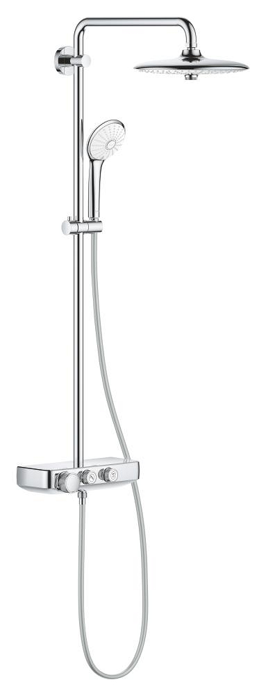 sistema doccia con termostato - soffione doccia 3 getti - 260 mm