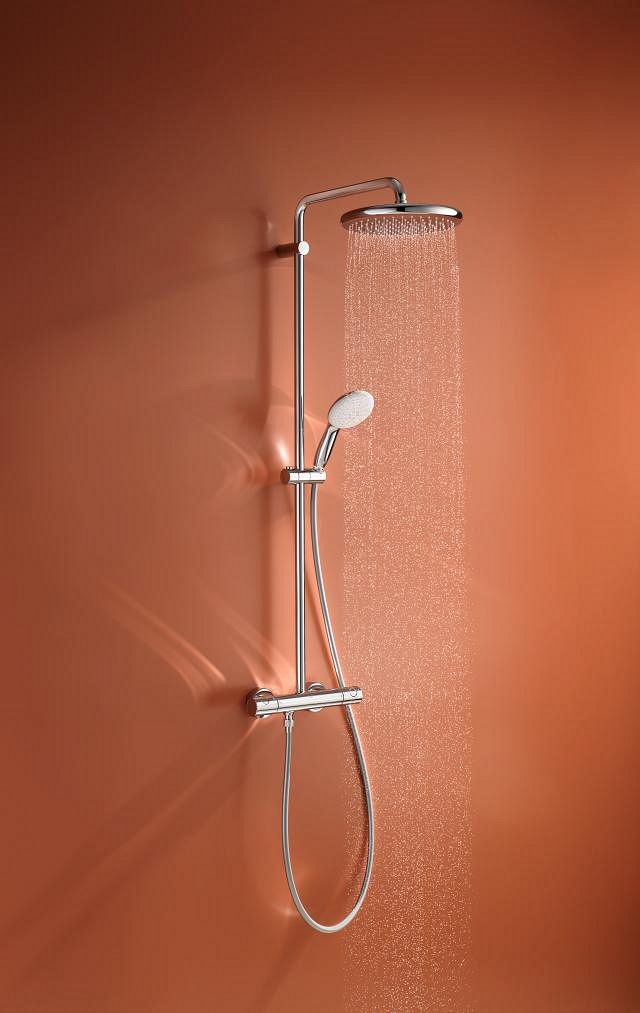 sistema doccia con termostato - soffione 250 mm - doccetta 2 getti