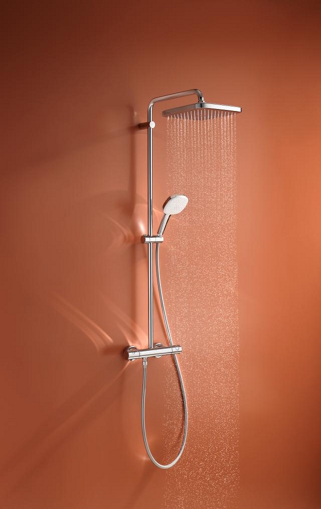 sistema doccia con termostato - soffione 250 mm - doccetta 2 getti