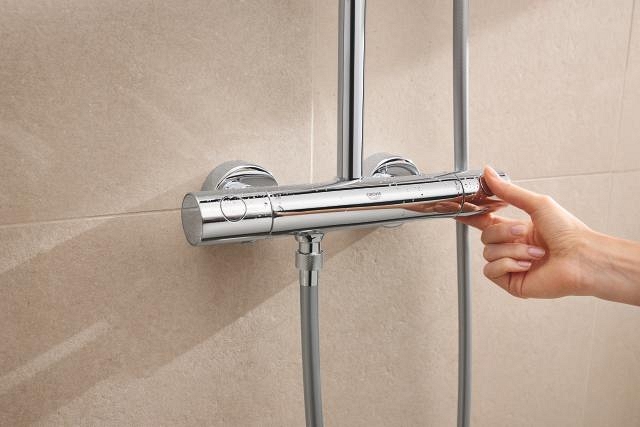 sistema doccia con termostato - soffione 250 mm - doccetta 2 getti