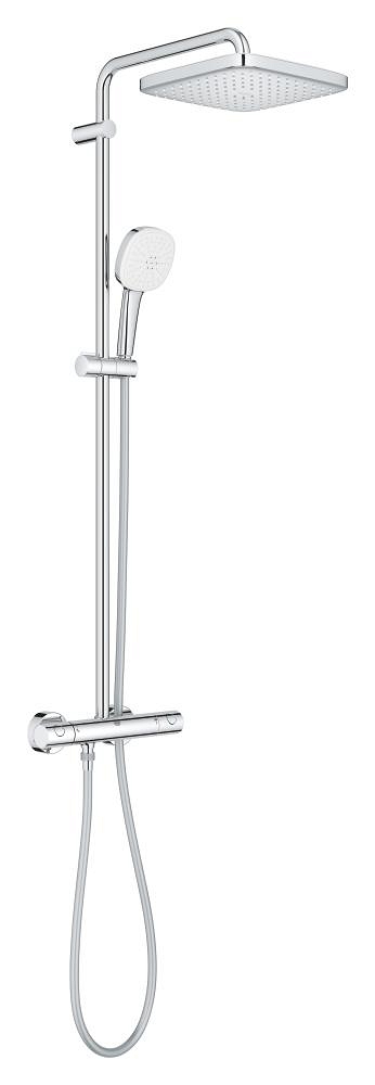 sistema doccia con termostato - soffione 250 mm - doccetta 2 getti