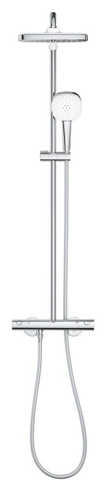 sistema doccia con termostato - soffione 250 mm - doccetta 2 getti