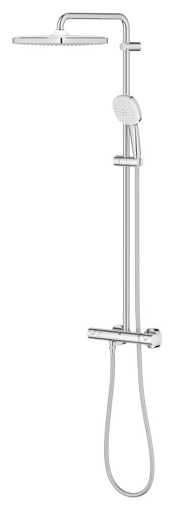 sistema doccia con termostato - soffione 250 mm - doccetta 2 getti