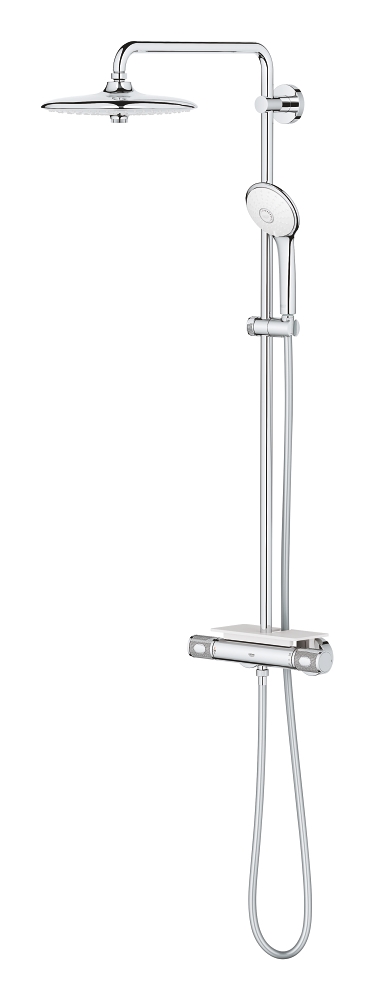 sistema doccia con termostato - soffione doccia 3 getti - 260 mm