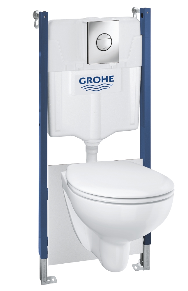 set 5 in 1 per wc - 113 m - bau ceramic - placca di comando sail cromata