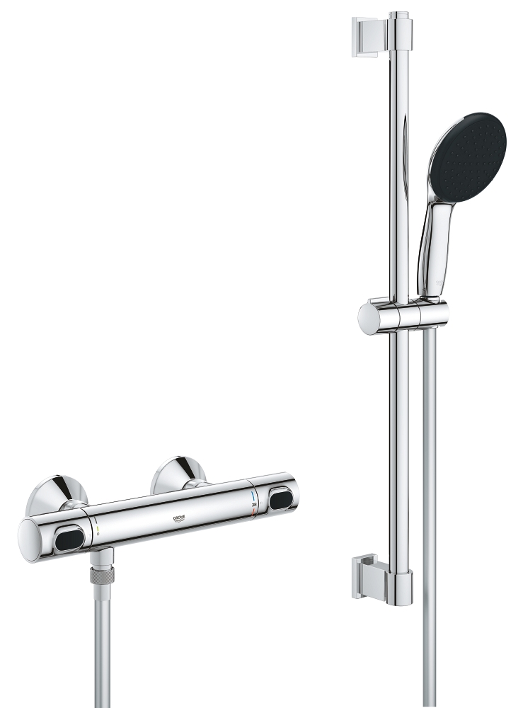 set asta doccia con termostato - asta 600 mm