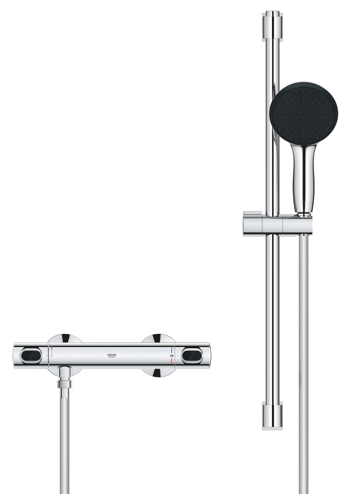 set asta doccia con termostato - asta 600 mm