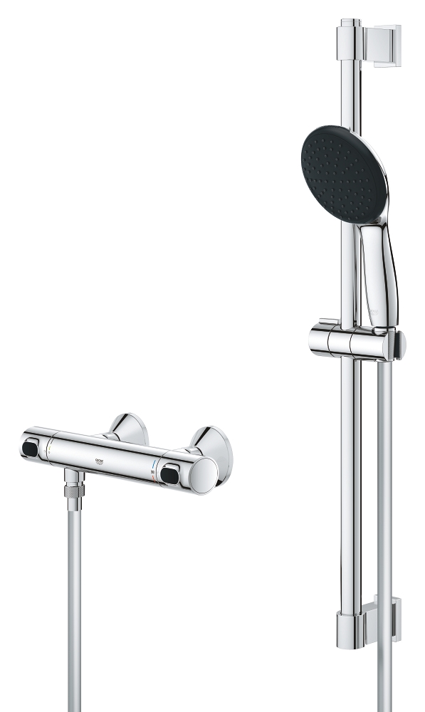 set asta doccia con termostato - asta 600 mm