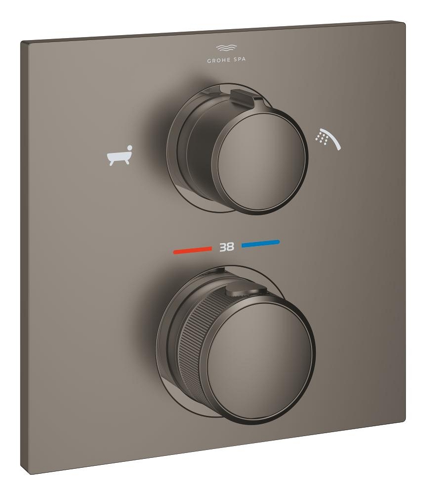 termostato per installazione ad incasso con deviatore a 2 vie per doccettabocchetta vasca
