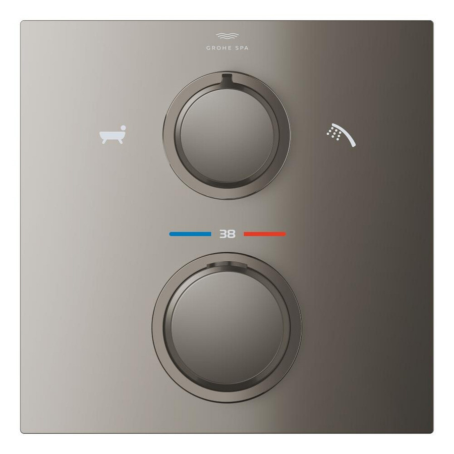 termostato per installazione ad incasso con deviatore a 2 vie per doccettabocchetta vasca